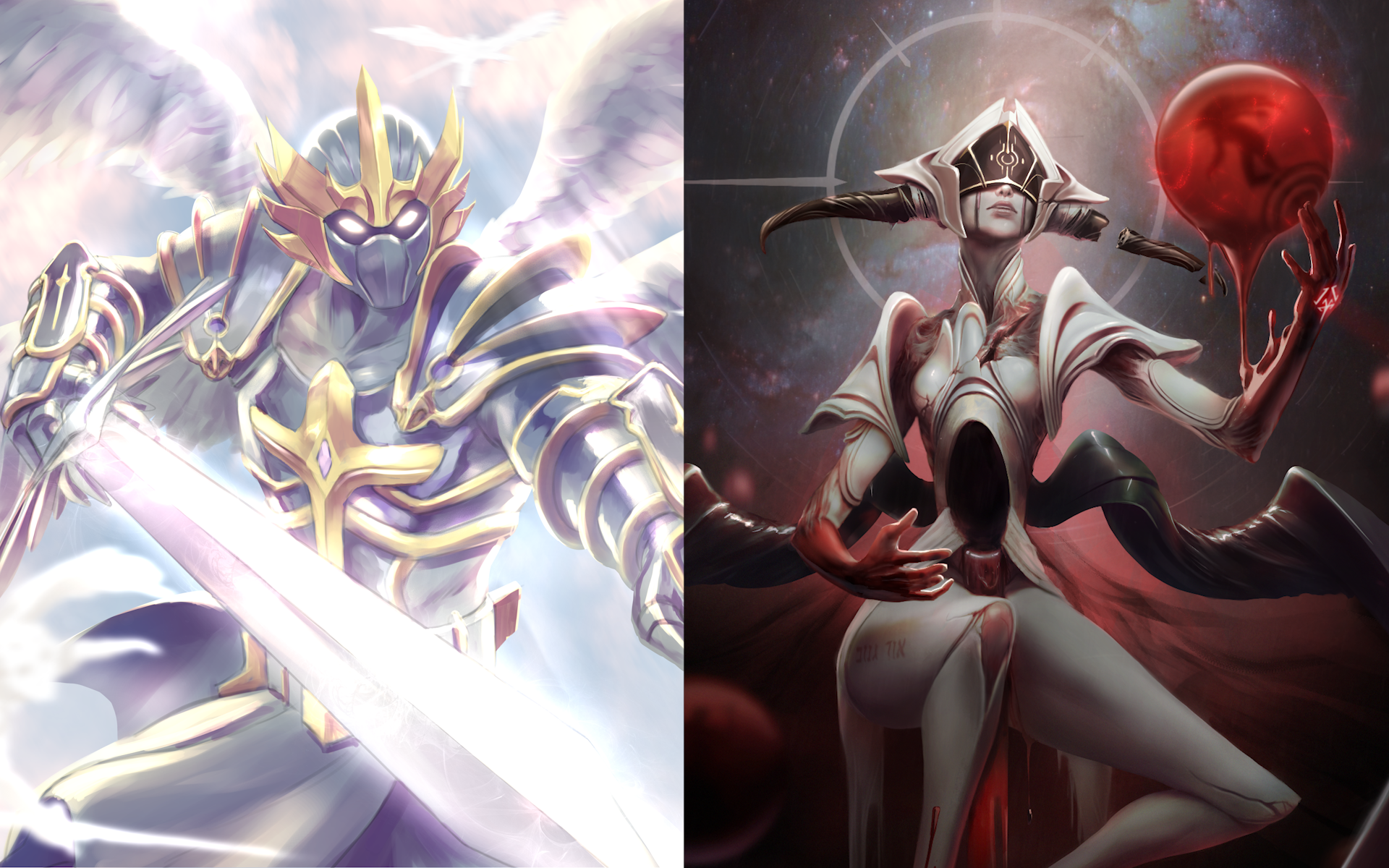 Demon Rush dual protagonists — dark figure and Rush